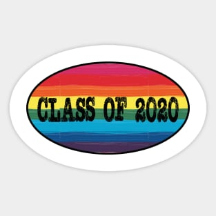 Class of 2020 Pride Rainbow Checker Graphic Design Sticker